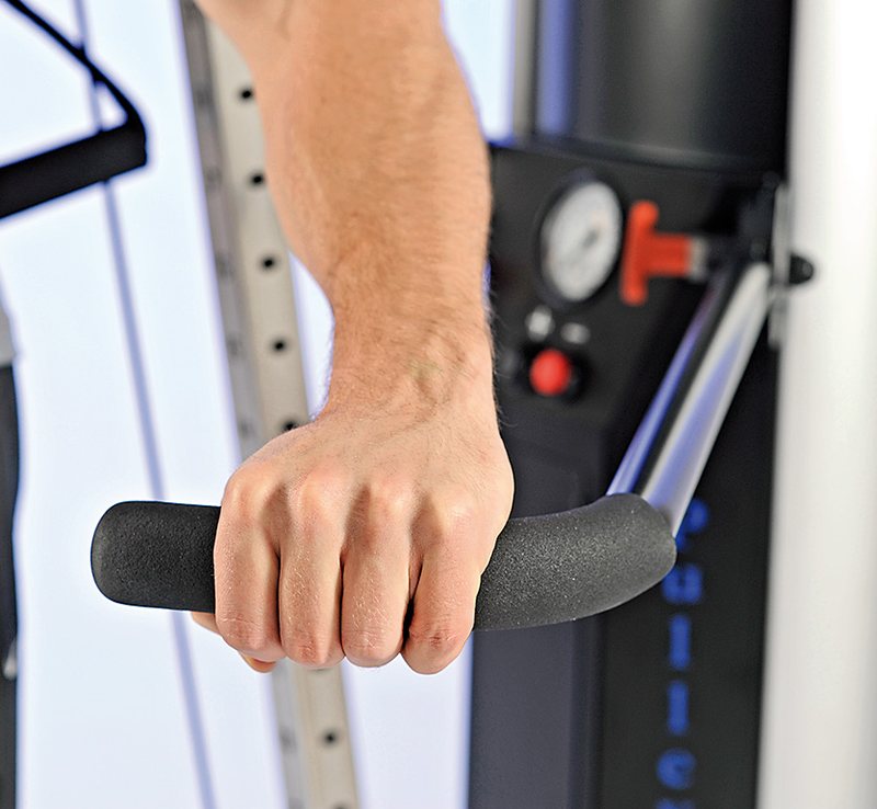 Verstellbare Haltegriffe am Pulley