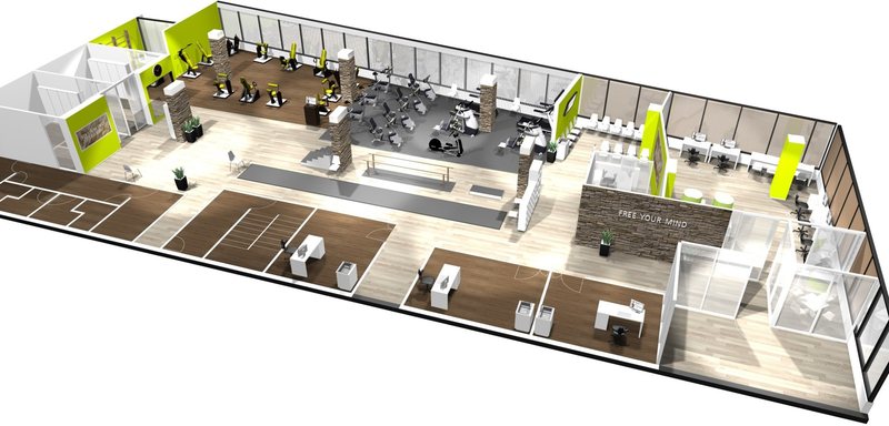 Visualisierung eines Trainingsraums für Hochschule und Schule