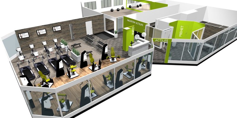 Visualisierung eines hochwertigen Wellness-Trainingsraums