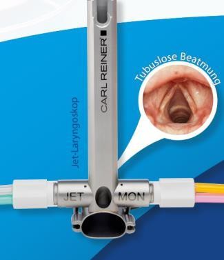 Polygonales Jet-Laryngoskop mit Anschlüssen für Jet und Monitoring