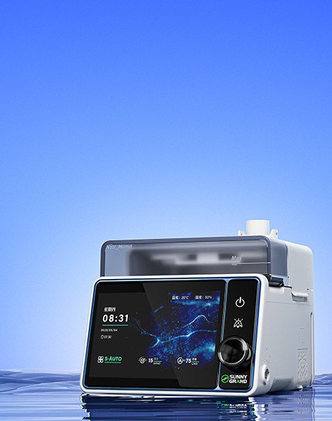 Bilevel-Gerät NatrSleep 25S Auto mit blauem Displayrahmen