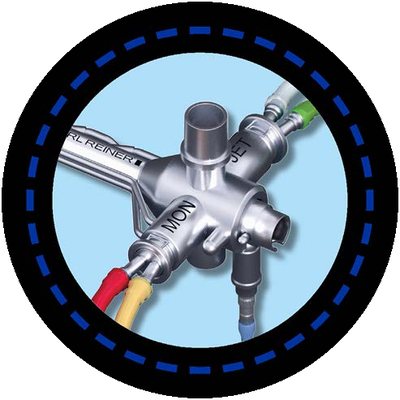 Anschluss eines Jet-Bronchoskops mit Jet- und Monitoring-Leitung