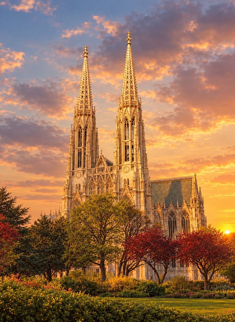 Votivkirche im 9. Wiener Gemeindebezirk (KI-generiertes Bild)